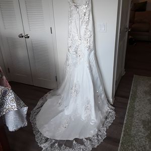 Glam Beaded Trumpet Corset  Wedding Dress 4